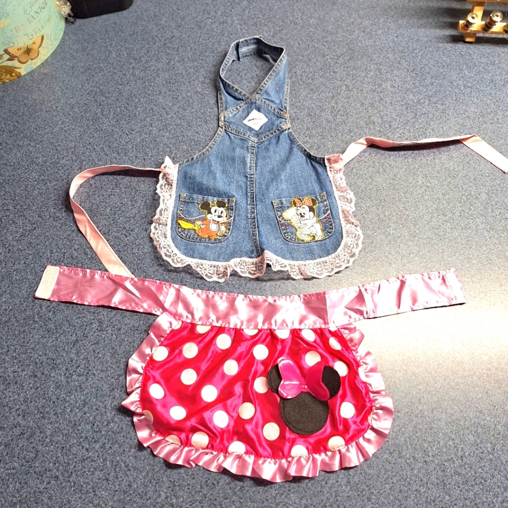 Disney, Mini & Mickey mouse Apron Bundle, Size 4/6 RN#34655